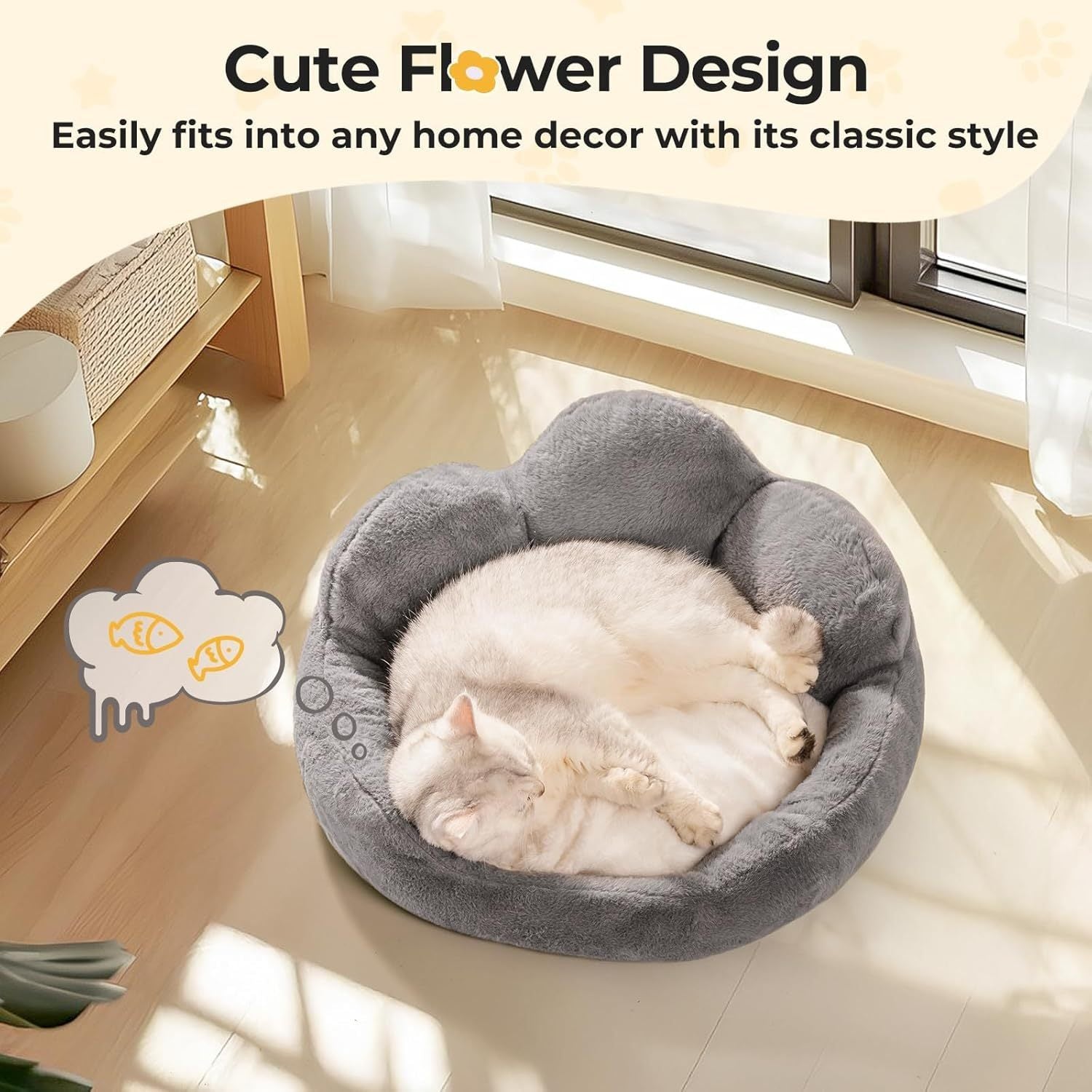 Mewoofun Flower Cat Bed - Premium Washable Sofa Nest for Cats and Small Dogs - Woofcuties