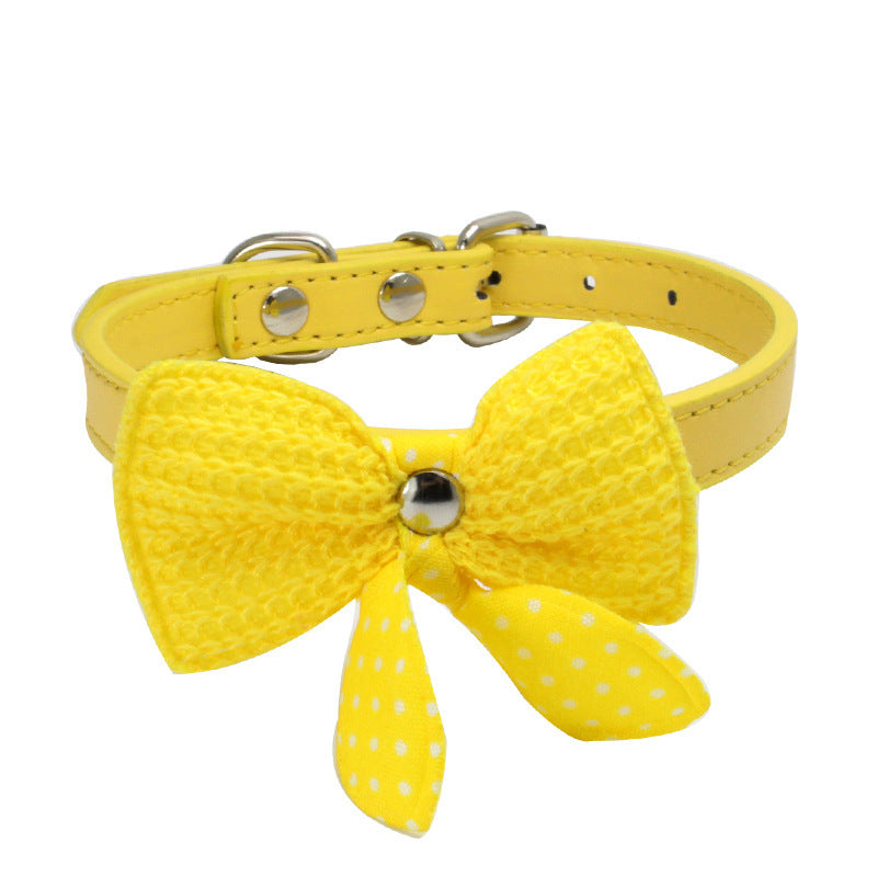 Cozy Wool Knitted Bow Pet Collar - Woofcuties