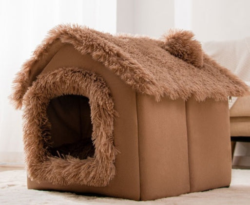 Foldable Pet House - Premium Winter Warm Bed for Dogs and Cats - Woofcuties