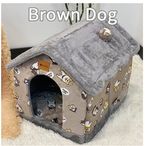 Foldable Pet House - Premium Winter Warm Bed for Dogs and Cats - Woofcuties