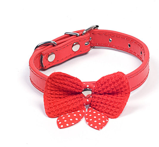 Cozy Wool Knitted Bow Pet Collar - Woofcuties