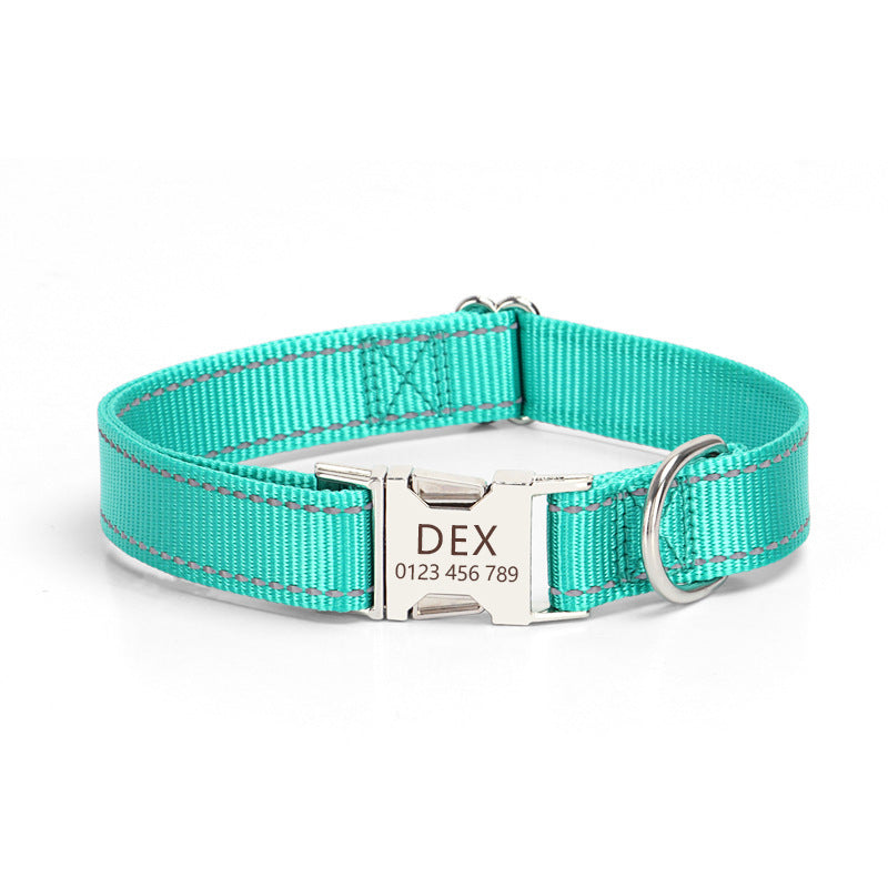 Radiant Reflective Nylon Dog Collar - Woofcuties