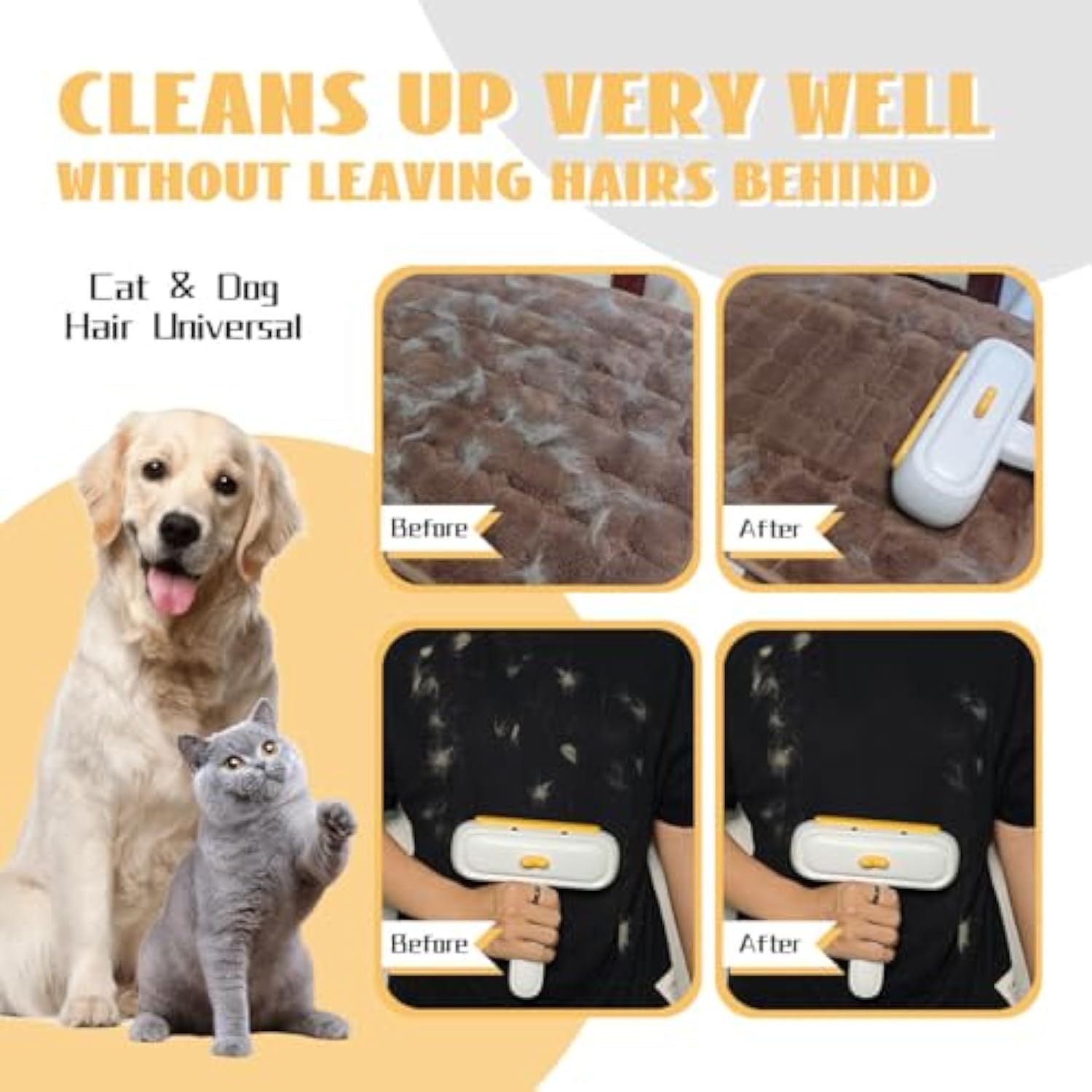 Portable Reusable Pet Hair Remover - Premium Fur Cleaning Tool - Woofcuties
