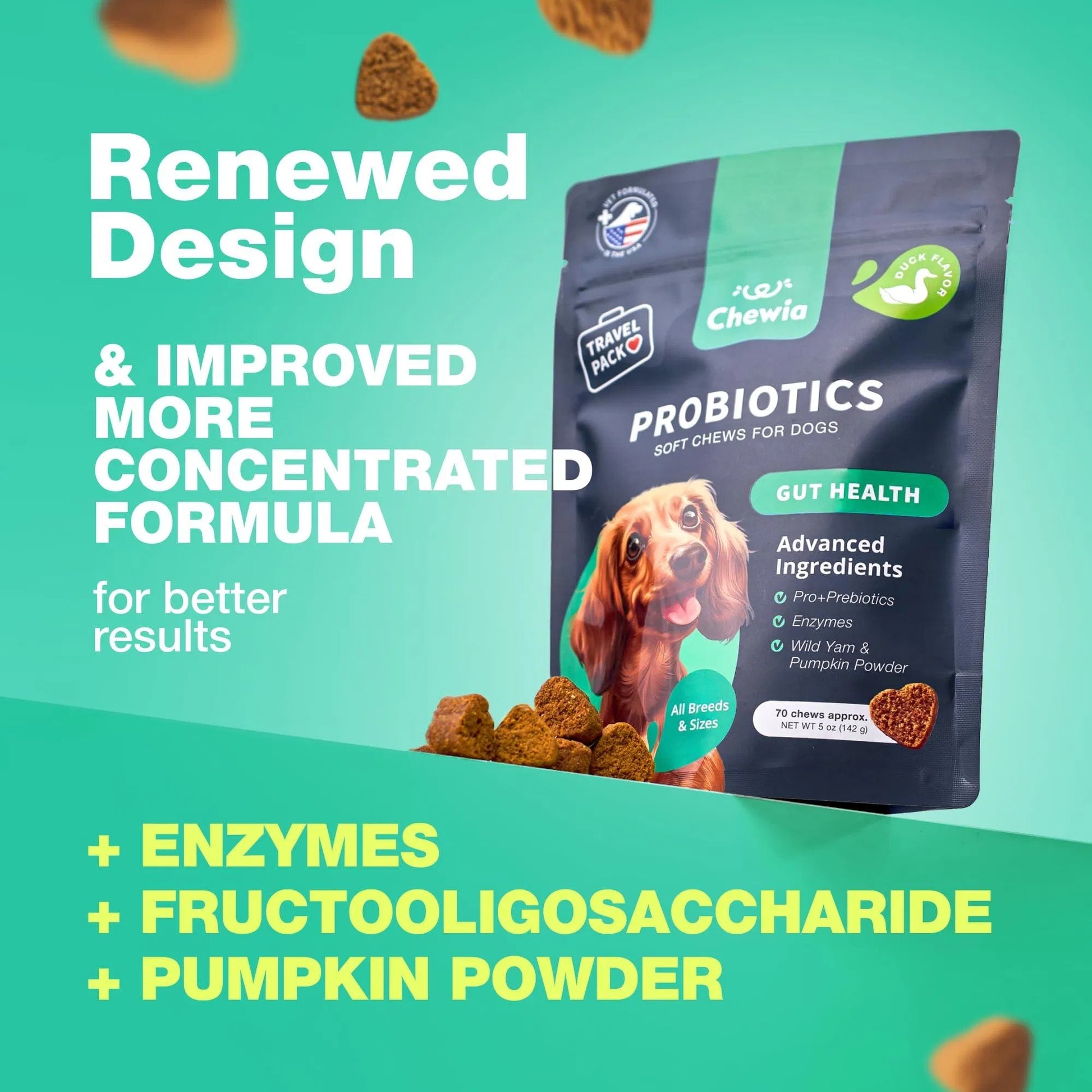 Probiotic Wellness Chews - Premium Gut Health and Coprophagia Deterrent for Dogs - Woofcuties