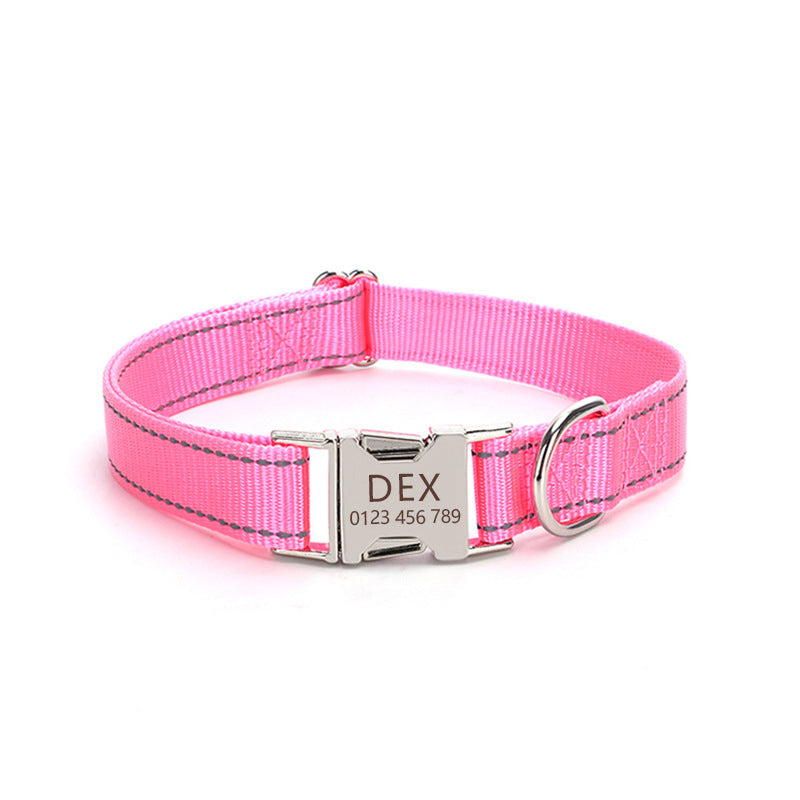 Radiant Reflective Nylon Dog Collar - Woofcuties