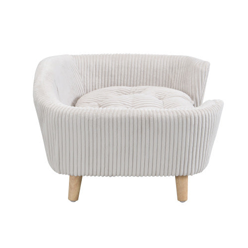 Elevated Pet Perch - Opulent Corduroy Couch for Small Dogs - Woofcuties