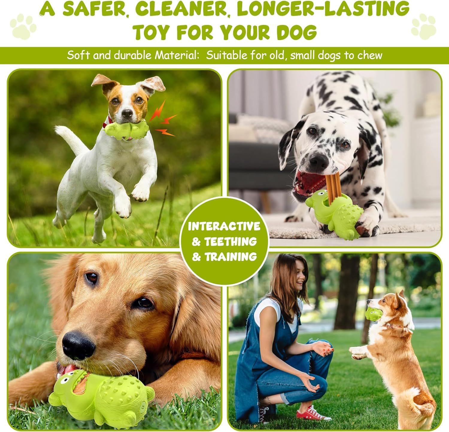 Tough Rubber Squeaky Chew Toy - Premium Interactive Toy for Aggressive Chewers - Woofcuties