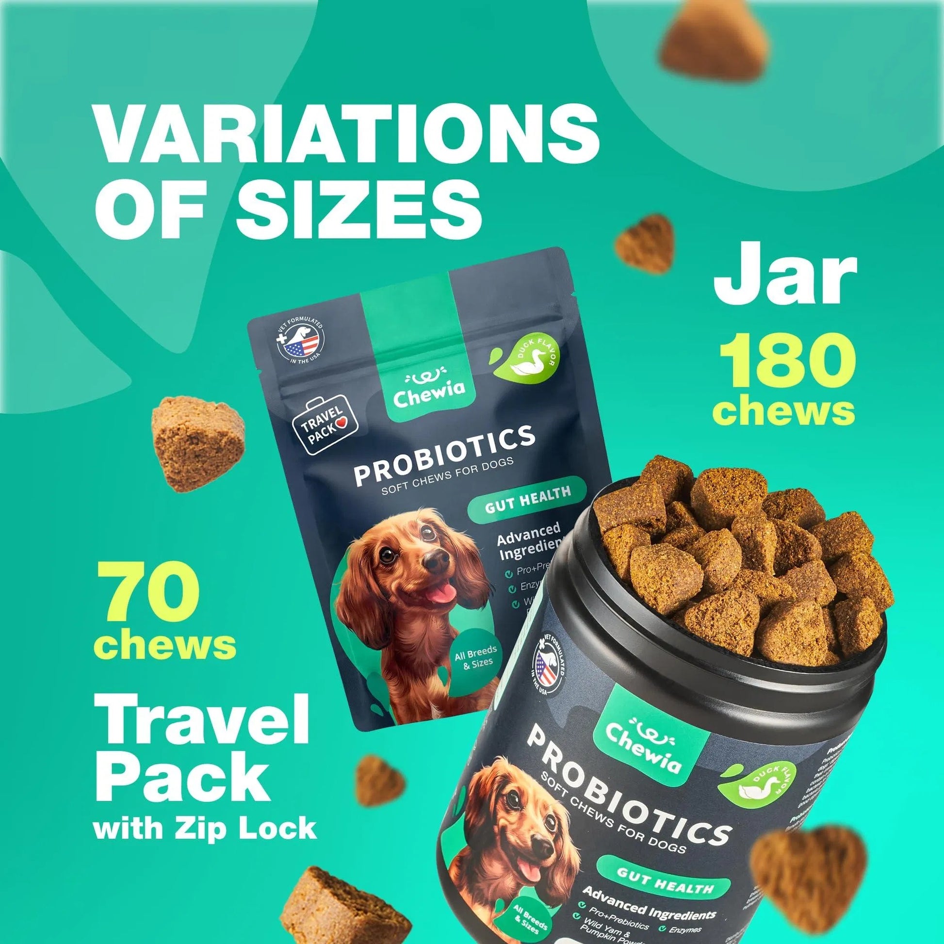 Probiotic Wellness Chews - Premium Gut Health and Coprophagia Deterrent for Dogs - Woofcuties