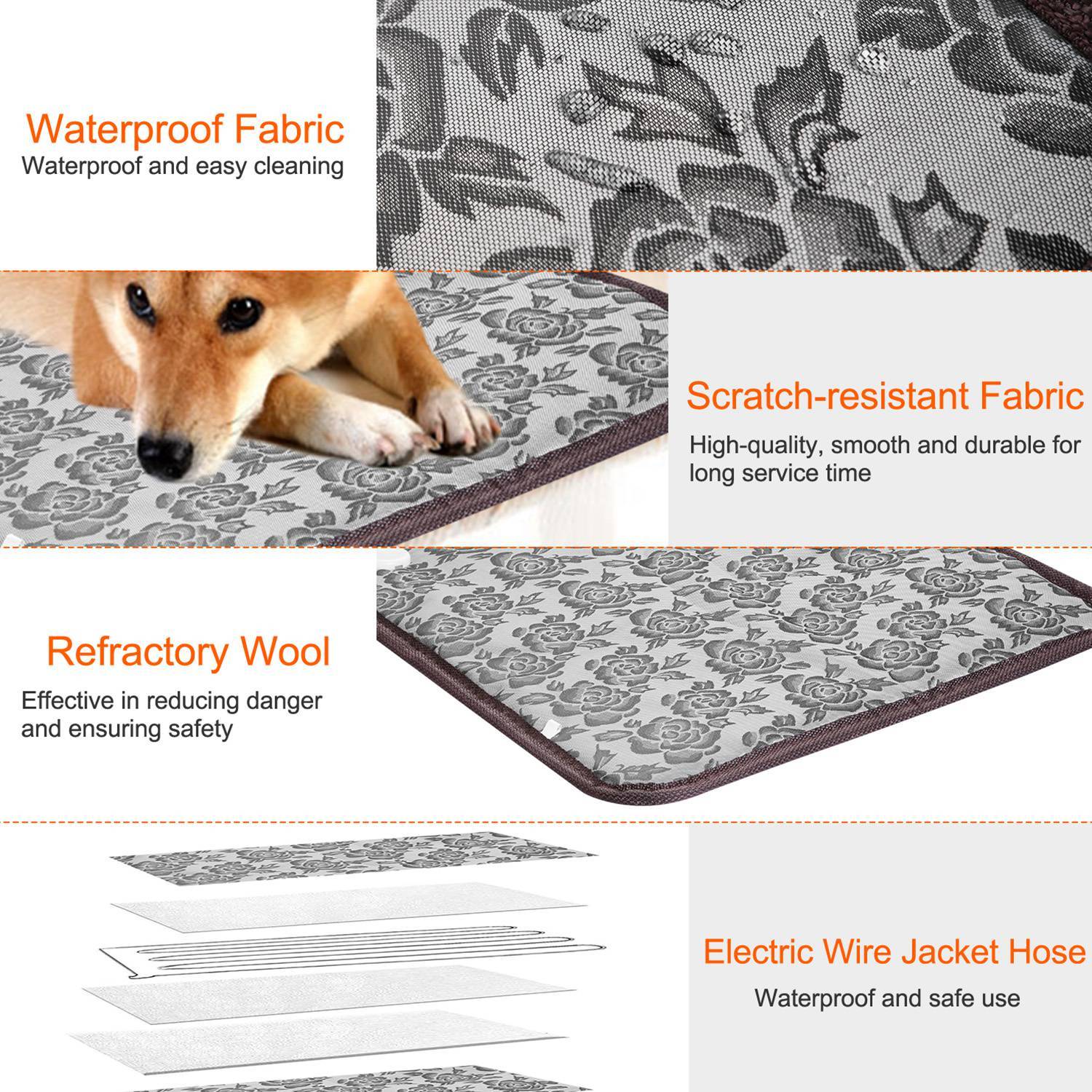 Plush Pet Heating Pad - Lavish Electric Warming Mat for Dogs and Cats - Woofcuties