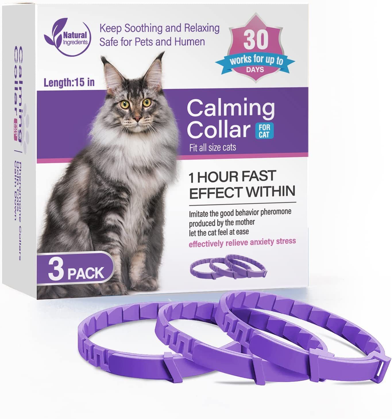 Pet Soothing Calming Collar for Cats - Woofcuties
