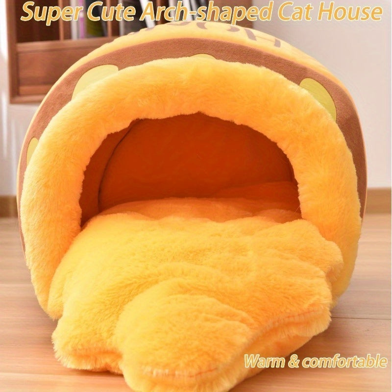 Luxury Honey Pot Cat Cave Bed - Machine Washable Cozy Pet Nest for Indoor Cats - Woofcuties