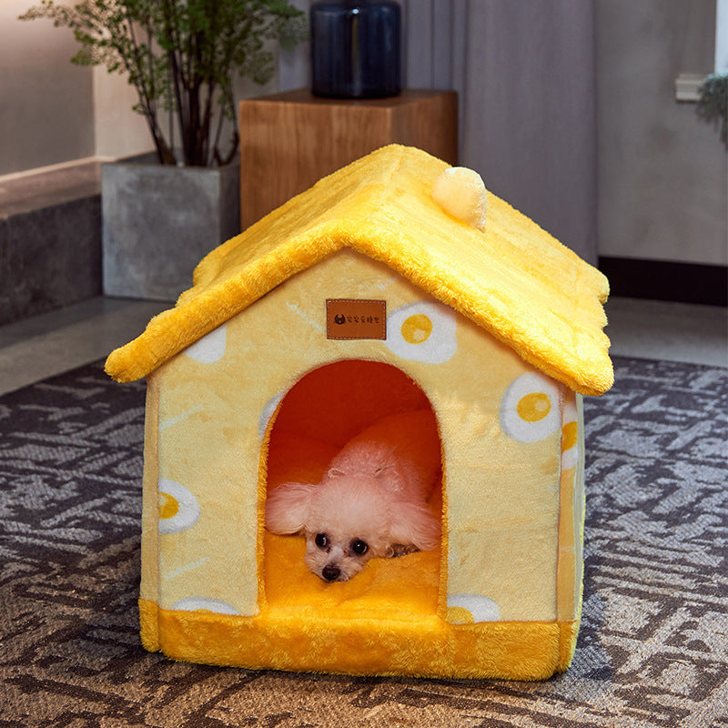 Foldable Pet House - Premium Winter Warm Bed for Dogs and Cats - Woofcuties