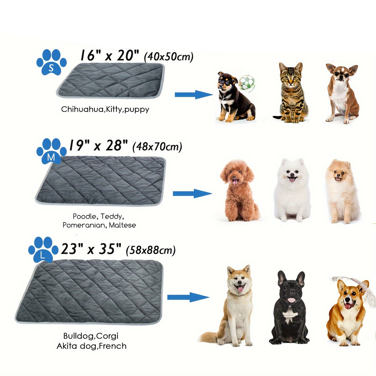Self-Heating Thermal Pet Pad - Premium Extra Warm Bed for Cats and Dogs - Woofcuties