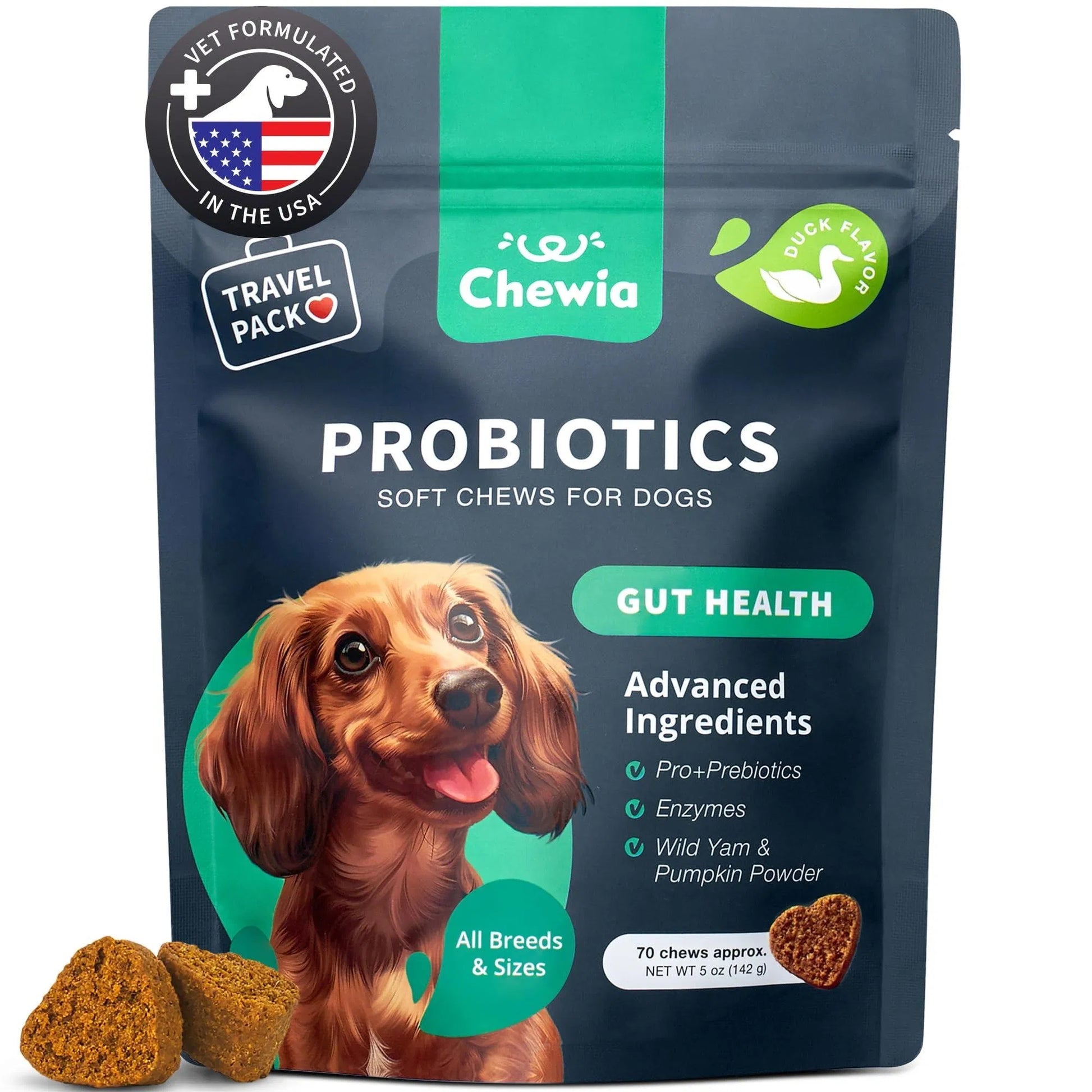 Probiotic Wellness Chews - Premium Gut Health and Coprophagia Deterrent for Dogs - Woofcuties