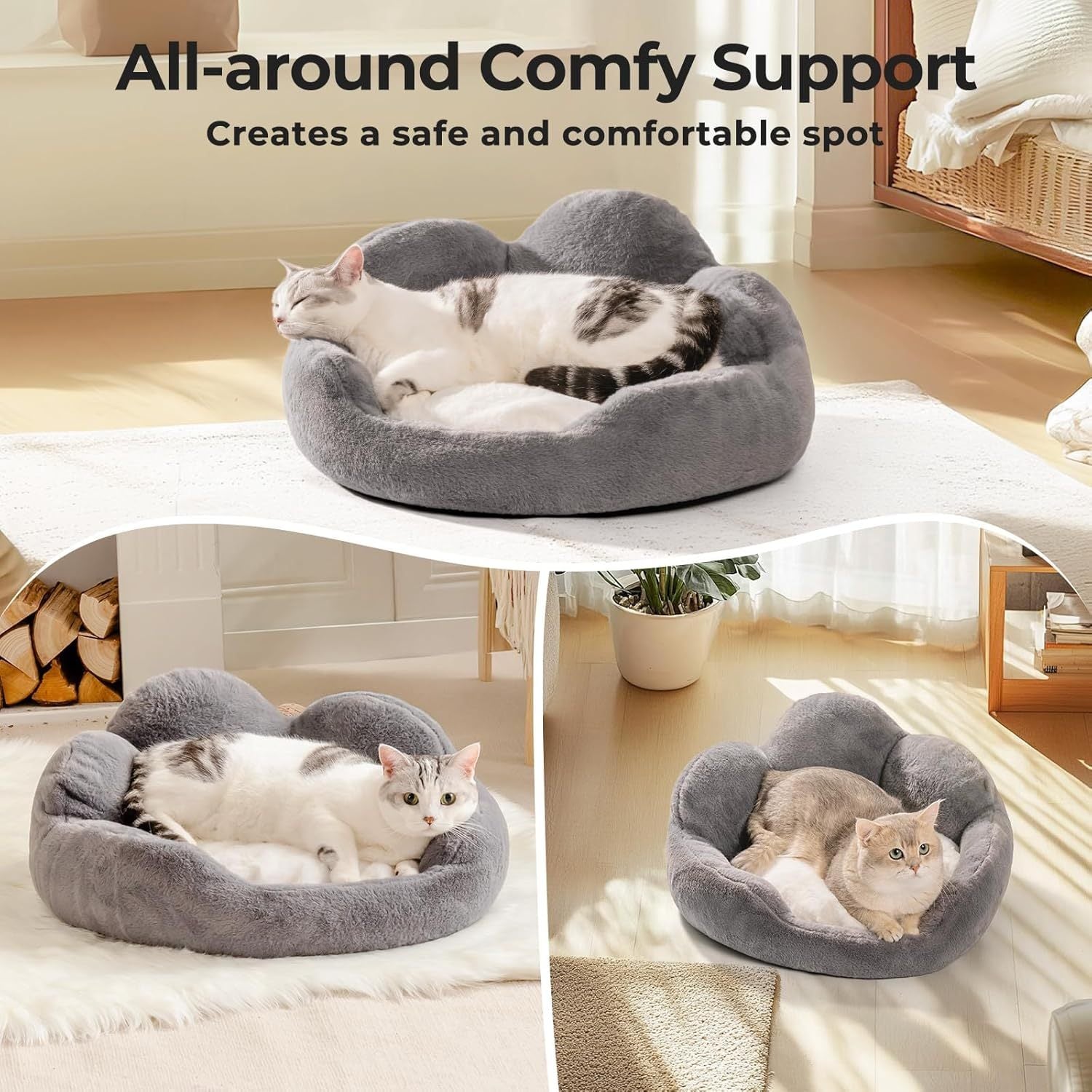 Mewoofun Flower Cat Bed - Premium Washable Sofa Nest for Cats and Small Dogs - Woofcuties