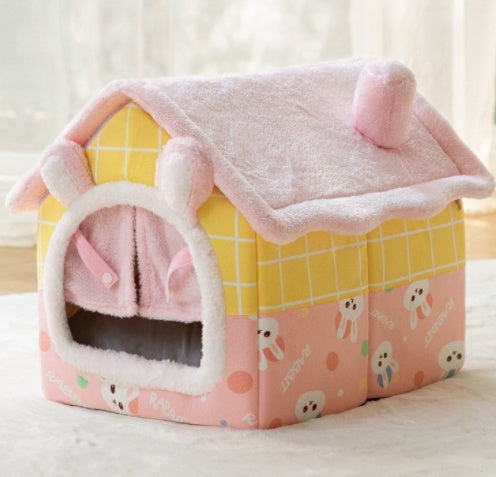 Foldable Pet House - Premium Winter Warm Bed for Dogs and Cats - Woofcuties