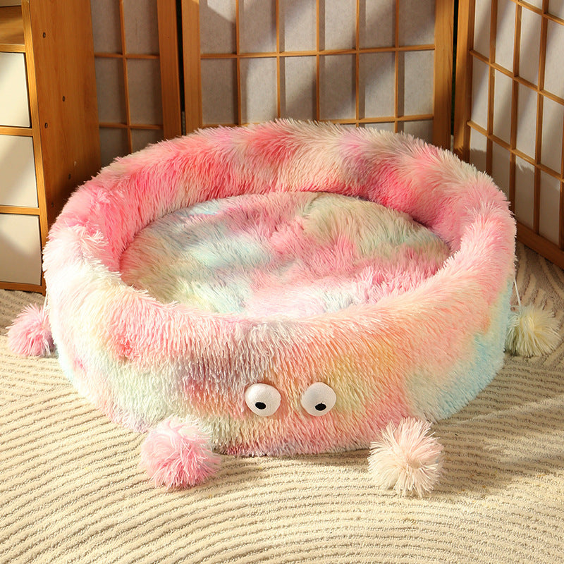Cute Eye Monster Pet Bed - Premium Winter Warm Nest for Cats and Dogs - Woofcuties