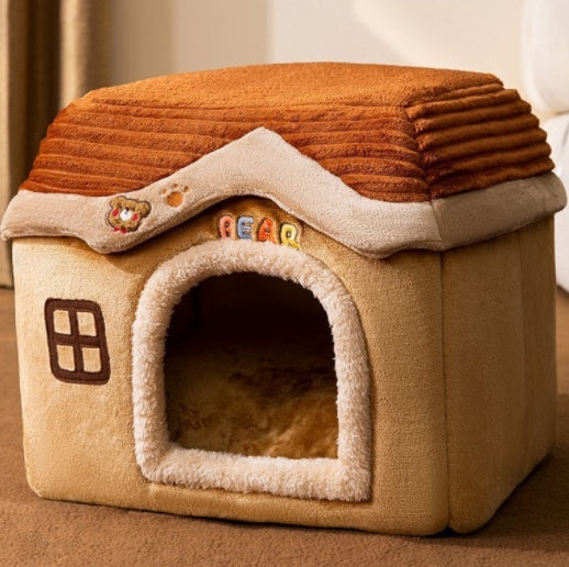 Foldable Pet House - Premium Winter Warm Bed for Dogs and Cats - Woofcuties