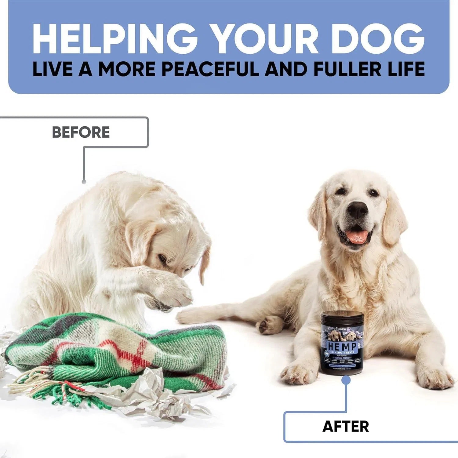 Hemp Bliss Calming Chews - Premium Anxiety Relief Treats for Dogs - Woofcuties