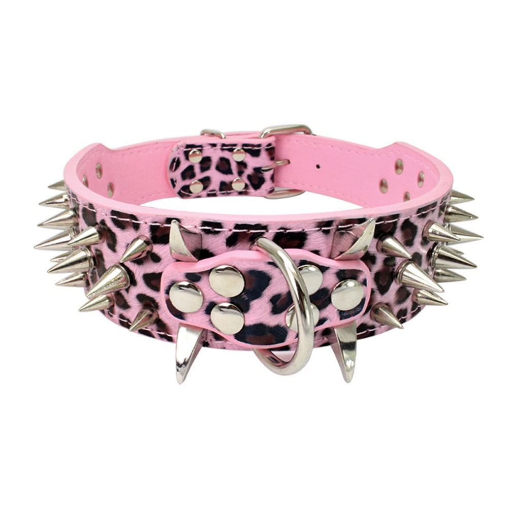 Rugged Leather Spike Dog Collar - Woofcuties
