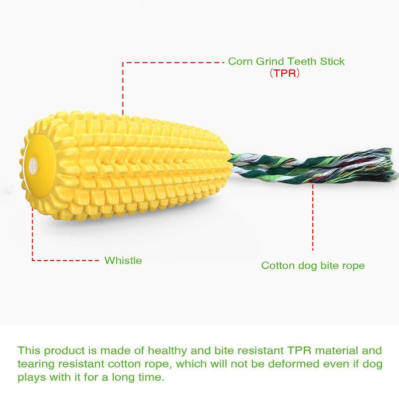 Corn Stick Chew Toy - Squeaky Rope Toy for Small to Large Breeds - Woofcuties