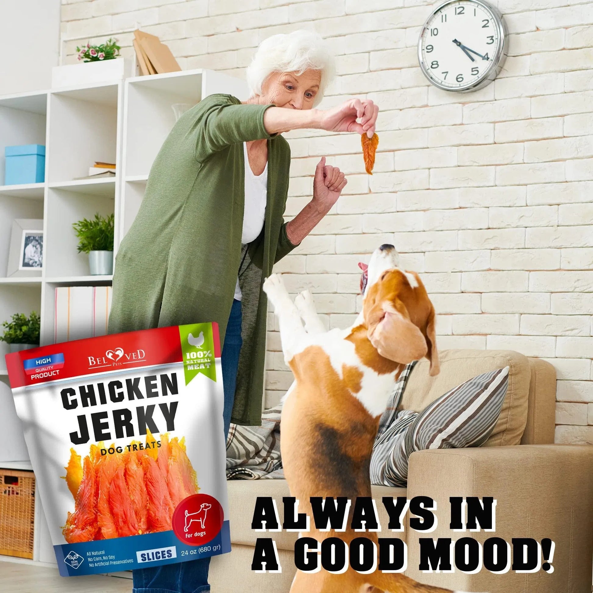Chicken Jerky Dog Treats - Premium Human-Grade High-Protein Chews - Woofcuties