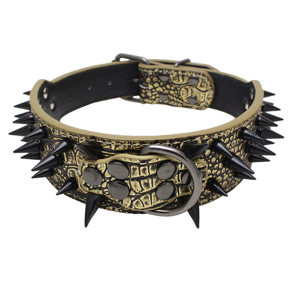 Rugged Leather Spike Dog Collar - Woofcuties